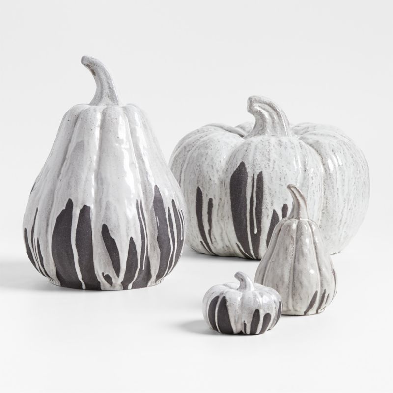 White Ceramic Drip Glazed Gourd Large + Reviews | Crate & Barrel