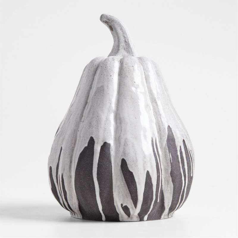 White Ceramic Drip Glazed Gourd Large - image 0 of 4