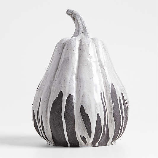 White Ceramic Drip Glazed Gourd Large