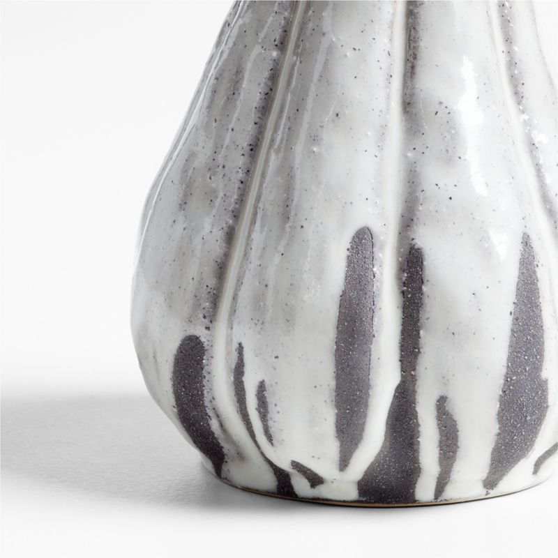 White Ceramic Drip Glazed Gourd Small + Reviews | Crate & Barrel