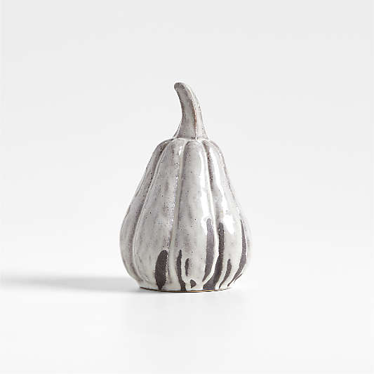 White Ceramic Drip Glazed Gourd Small