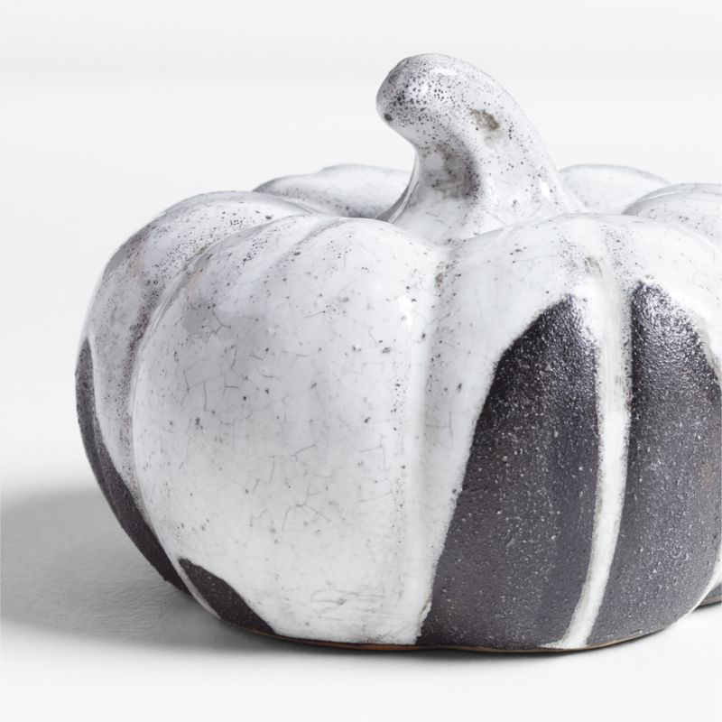 White Ceramic Drip Glazed Pumpkin Small - image 3 of 5