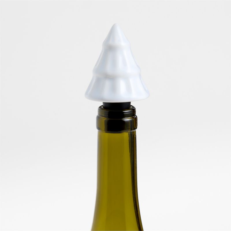 White Ceramic Tree Wine Stoppers, Set of 4 - image 1 of 2