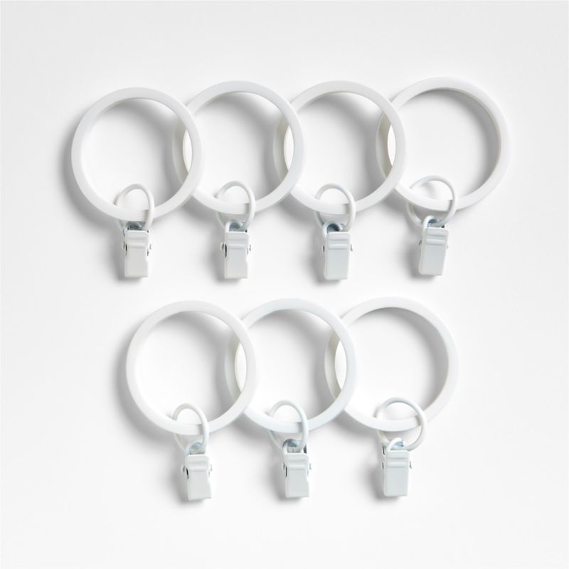 Matte White Curtain Rings, Set of 7 - image 0 of 1