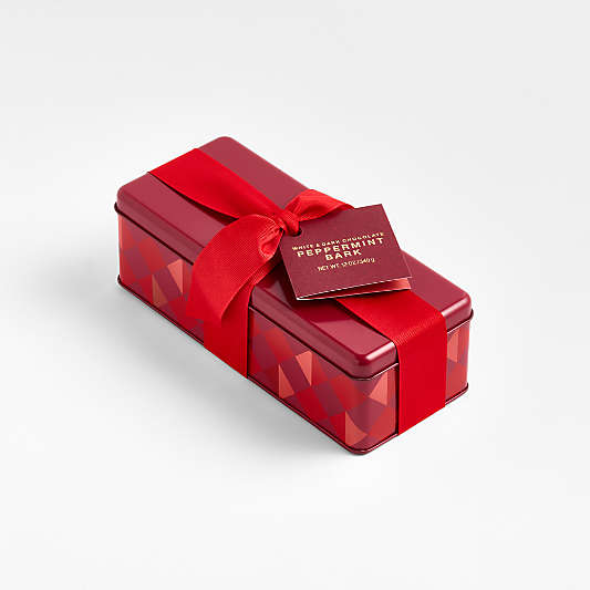 White & Dark Chocolate Peppermint Bark in Gift Tin