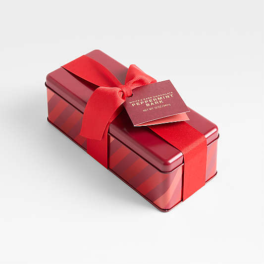 White & Dark Chocolate Peppermint Bark in Gift Tin