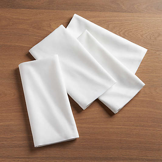 White Cloth Dinner Napkins, Set of 4