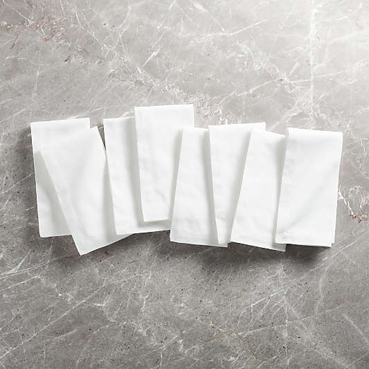 White Dinner Napkins, Set of 8