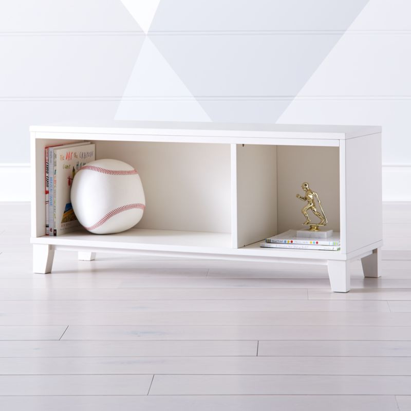 District Bookcase Warm White Wood Front Panel