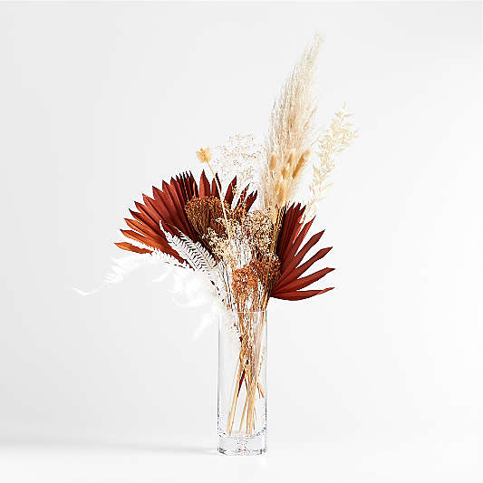 White Fern and Rust Palm Dried Bouquet 26"