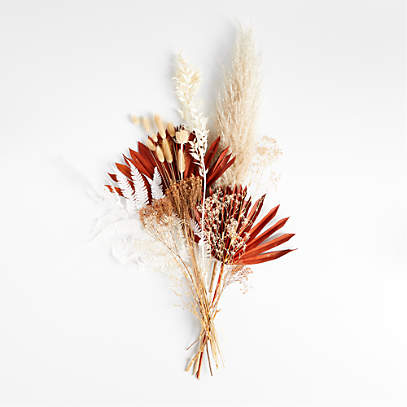 White Fern and Rust Palm Dried Bouquet 26 + Reviews