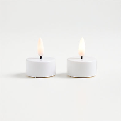 View White Flameless Tealights, Set of 2 details