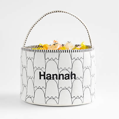White Ghost Halloween Kids Treat Bag by Joan Anderson