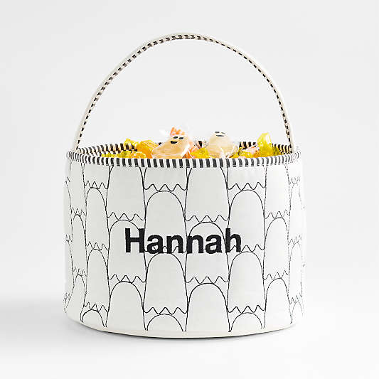White Ghost Halloween Kids Treat Bag by Joan Anderson