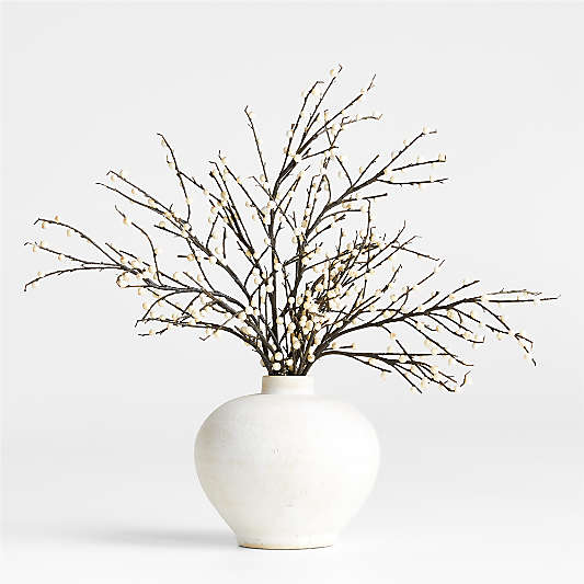 Faux Ilex White Berry Stem Branch 39"