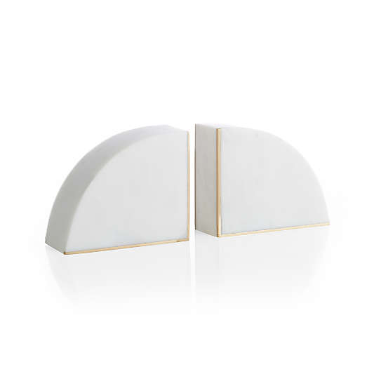 White Marble Bookends, Set of 2