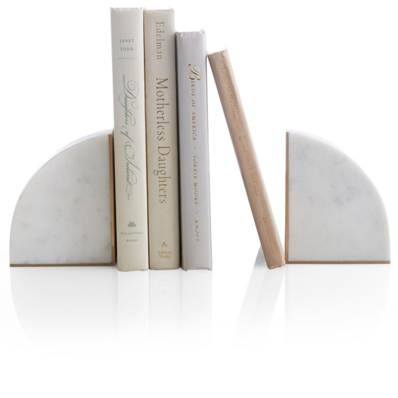 White Marble Bookends, Set of 2
