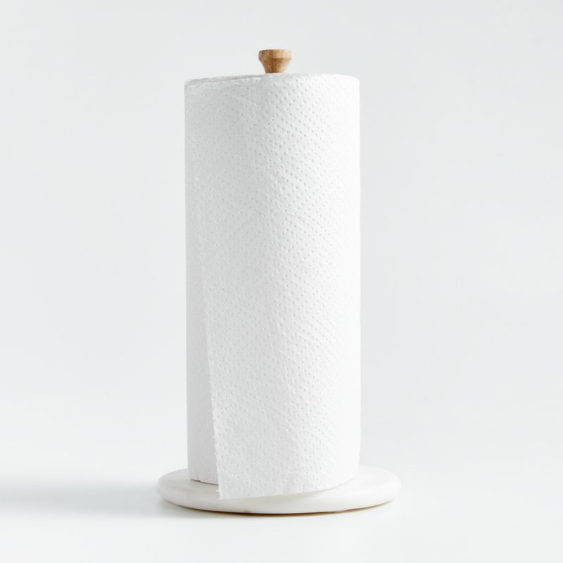 Craft Linen Stoneware Paper Towel Holder