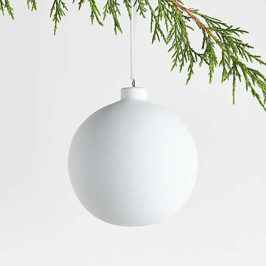 Matte White Porcelain Ball Christmas Ornament