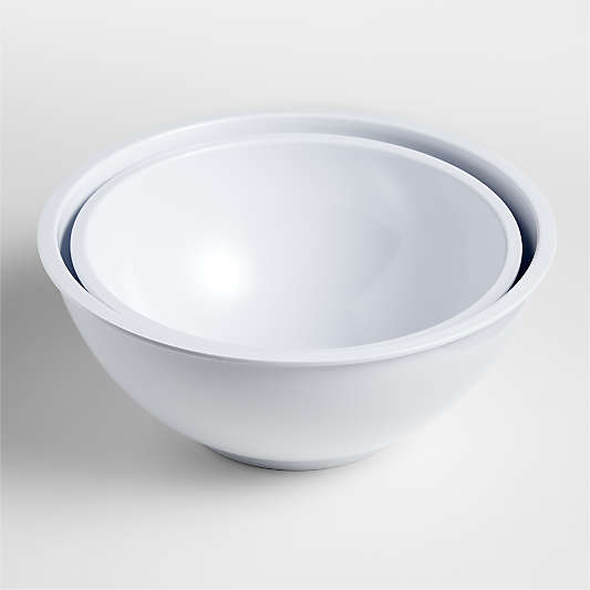 White Melamine Bowls, Set of 2