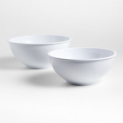 View White Melamine Bowls, Set of 2 details