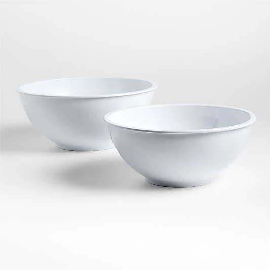 White Melamine Bowls, Set of 2