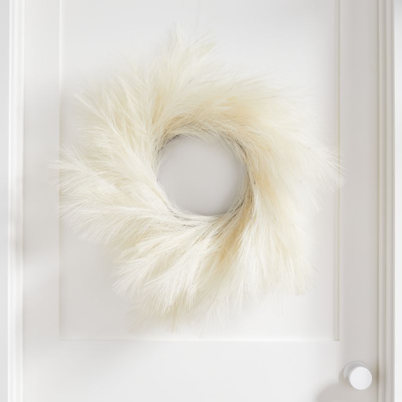 Artificial/Faux White Pampas Grass Decor Wreath + Reviews | Crate u0026 Barrel