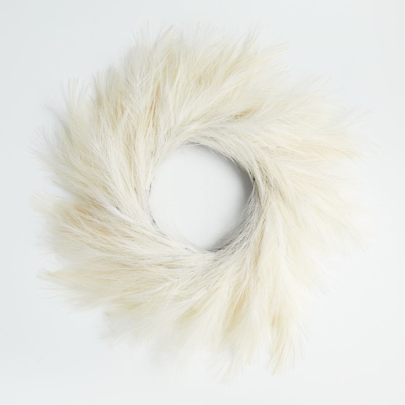 Artificial/Faux White Pampas Grass Decor Wreath + Reviews | Crate u0026 Barrel