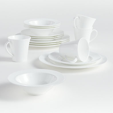 View White Pearl 16-Piece Dinnerware Set details
