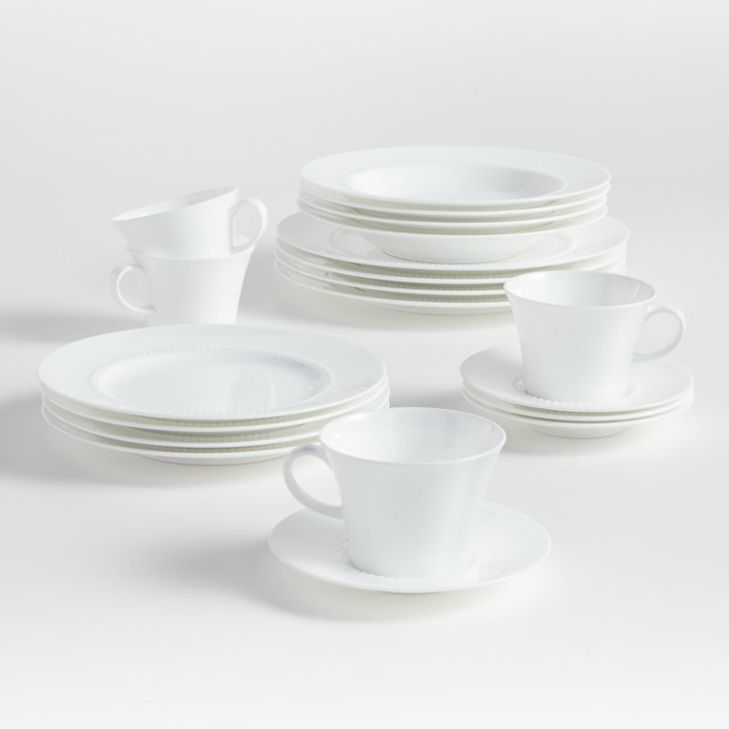 White Pearl 20Piece Dinnerware Set + Reviews Crate & Barrel