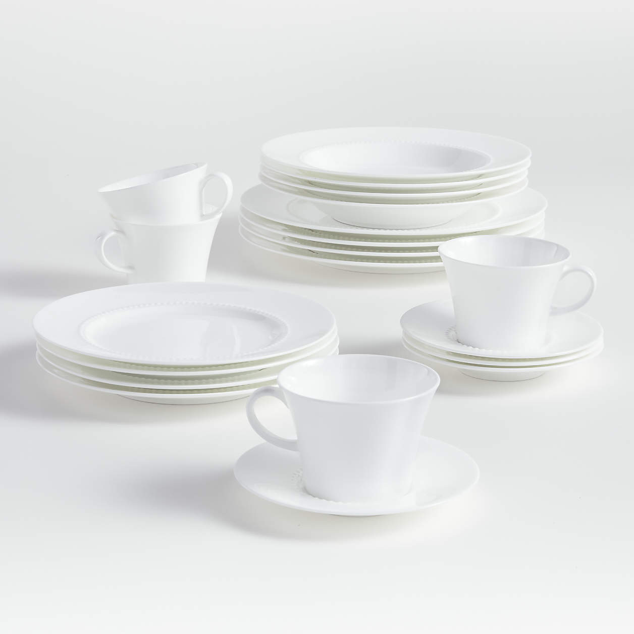 White Pearl 20Piece Dinnerware Set + Reviews Crate & Barrel