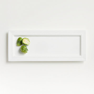 View White Pearl Rectangular Serving Platter details