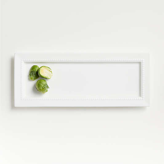 White Pearl Rectangular Serving Platter