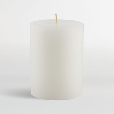 View White Pillar Candle 3"x4" details