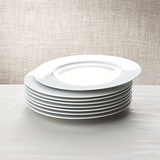 White Porcelain Dinner Plates Set of 8