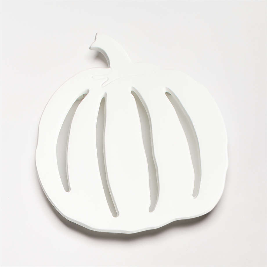 White Pumpkin Metal Trivet | Crate & Barrel