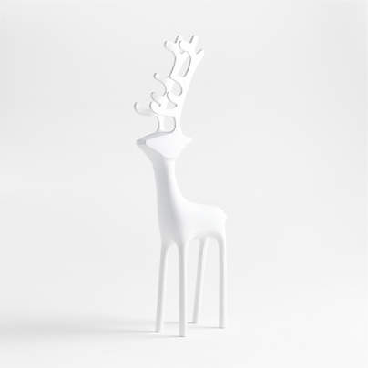 White Holiday Reindeer Decoration 21"