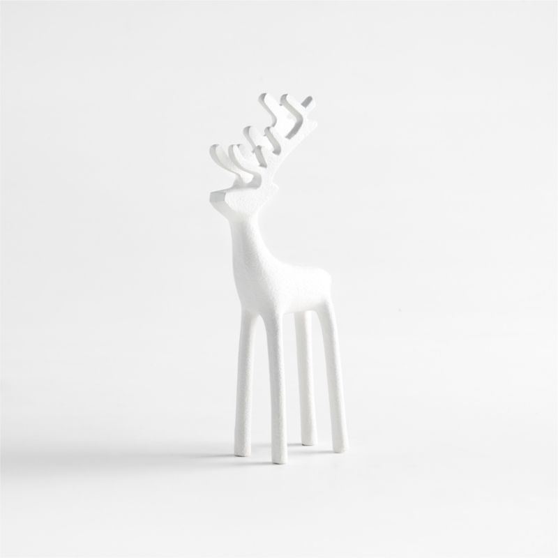 White Holiday Reindeer Decoration 9" - image 0 of 11