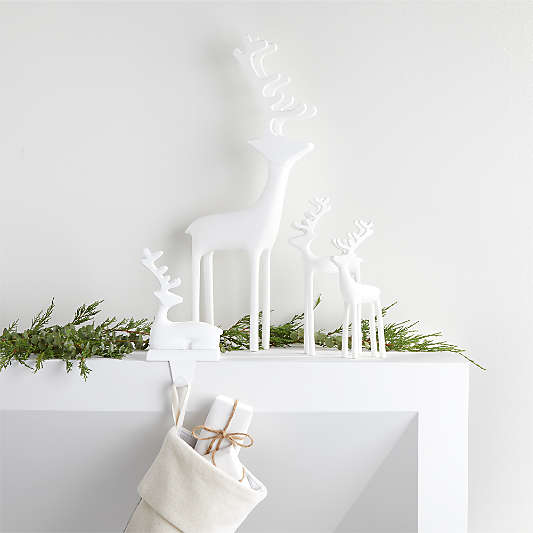 White Holiday Reindeer Decoration 21"