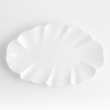 White Ruffle 22" Earthenware X-Large Platter + Reviews | Crate & Barrel