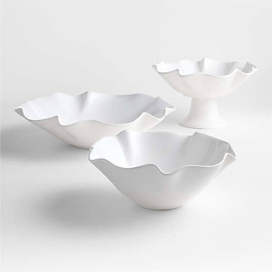White Ruffle 5.5"-15" Bowls