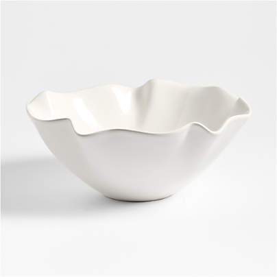 White Ruffle 11" Small Bowl