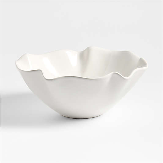 White Ruffle 11" Small Bowl