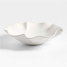 White Ruffle 15" Large Bowl + Reviews | Crate & Barrel
