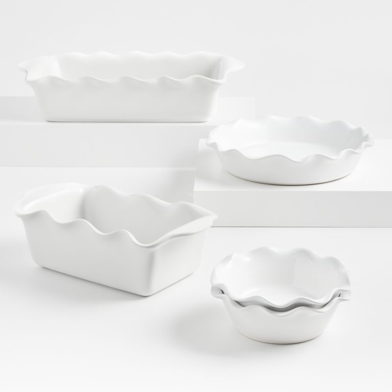 Ruffle 5Piece White Bakeware Set + Reviews Crate & Barrel