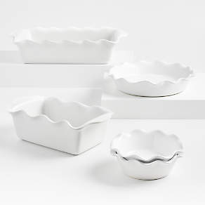 CRATE & BARREL White Porcelain Oval Baking Serving Dish 9x11