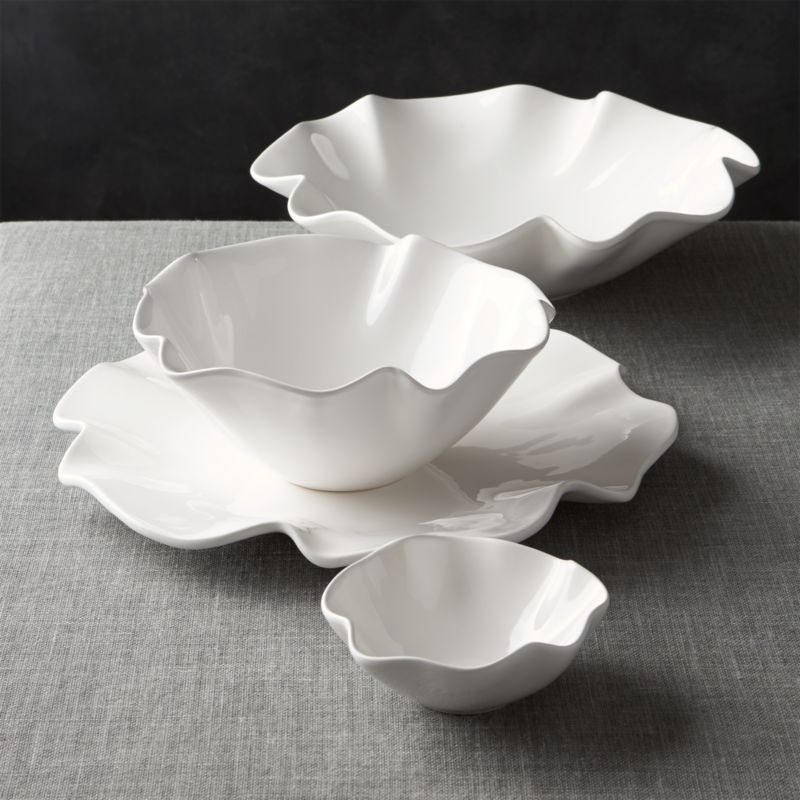 White Ruffle 5.5" Dip Bowl