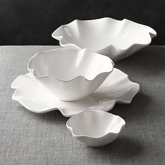 White Ruffle 11" Small Bowl