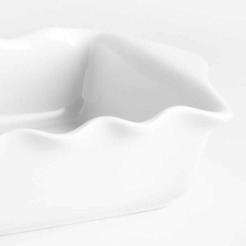 9" x 13" White Ruffled Ceramic Baking Dish - image 1 of 2