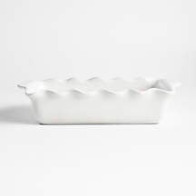 9" x 13" White Ruffled Rectangular Ceramic Baking Dish + Reviews | Crate & Barrel